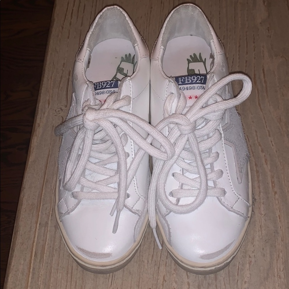 FREEBIRD FB927 White Leather Platform Sneakers